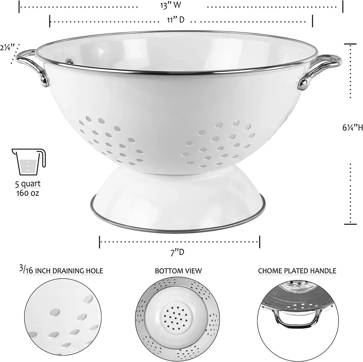 5 Quart Colander/Strainer S861484