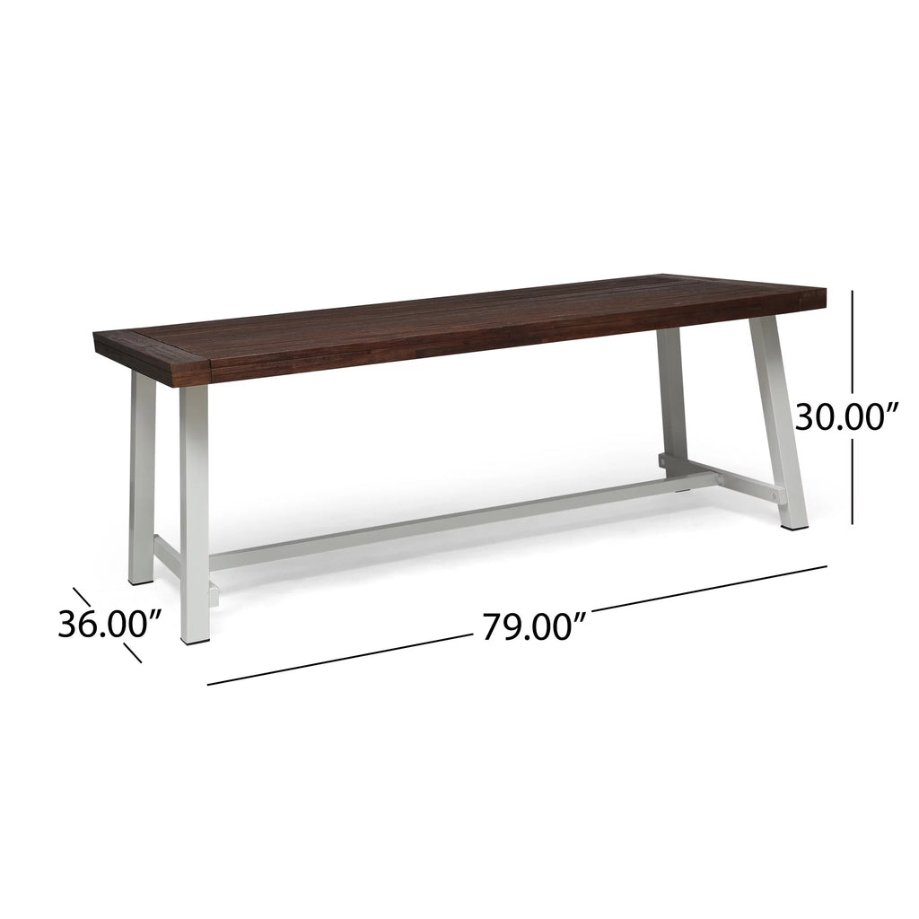 Outdoor Wood and Wicker 8 Seater Dining Set A702043