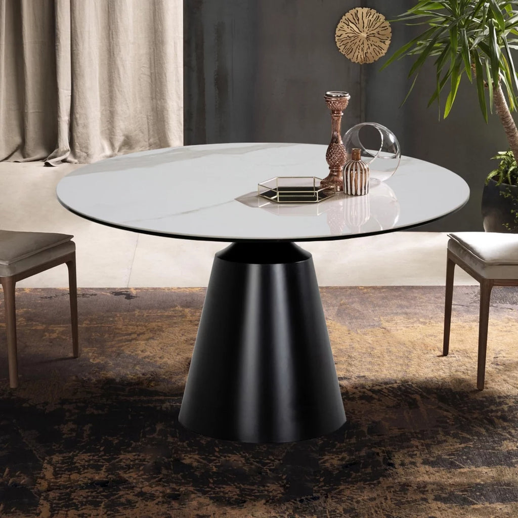 White Ceramic Top Dining Table D8907