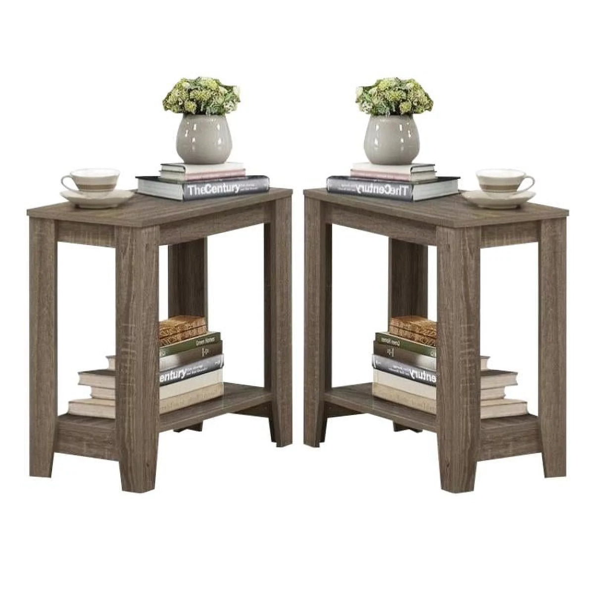 Dark Taupe Accent Side Table Set of 2 R593