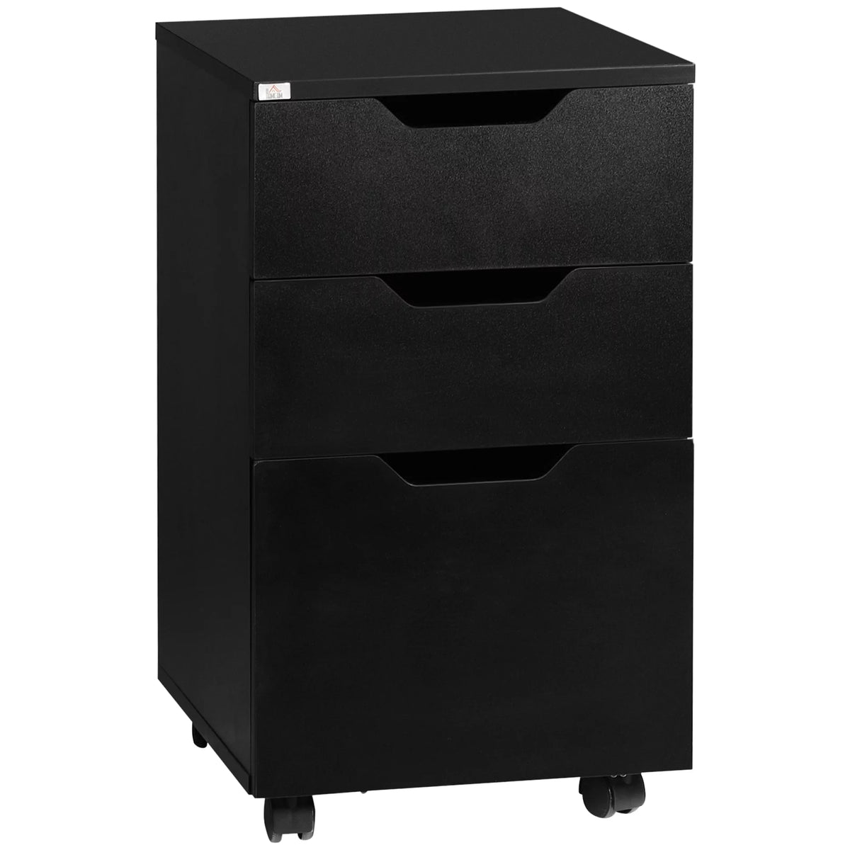 3 Drawer Black Mobile File Cabinet I287