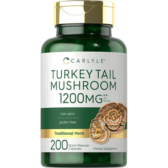 Turkey Tail Mushroom Extract 1200mg 200 Capsules V370